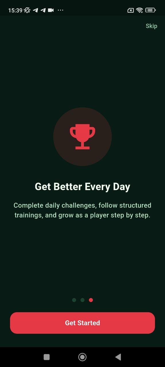 Onboarding screen learn new skills